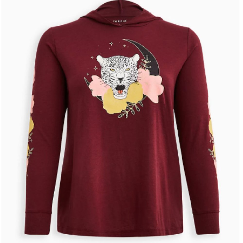 Torrid Hoodie Tee FLORAL CHEETAH